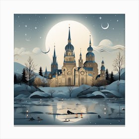 Russian Winter Landscape Canvas Print