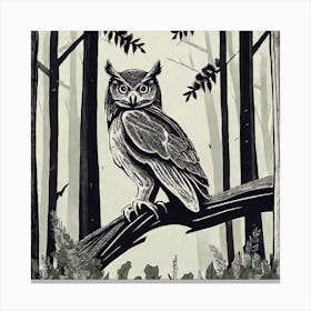 Owl In The Woods 1 Canvas Print