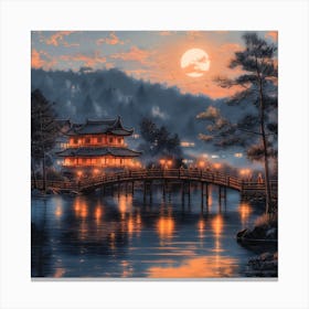 長閑な秋の夜、南木曽村 Peaceful Automn Evening In Nagiso Village (III) Canvas Print