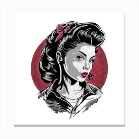 Rockabilly VIntage Pinup Girl Canvas Print