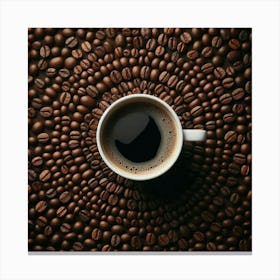 Coffee Cup On Coffee Beans 2 Canvas Print