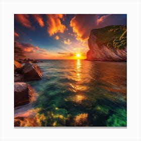 Sunset Over The Ocean 241 Canvas Print