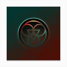 Geometric Neon Glyph on Jewel Tone Triangle Pattern 116 Canvas Print