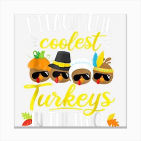 Thanksgiving Teacher Teach The Coolest Turkeys In The Flock Canvas Print