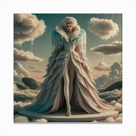 Woman In A Cloud Canvas Print