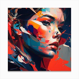 Abstract Beauty Fine Art Style Portrait, Salon 2 Canvas Print