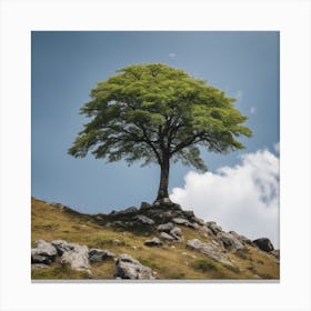 Lone Tree On A Hill Canvas Print