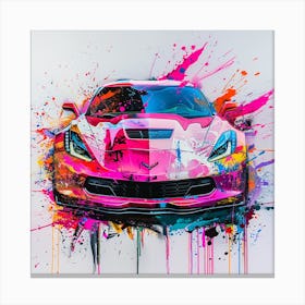 Pink Corvette 1 Canvas Print