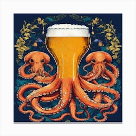 Beer Octopus Canvas Print