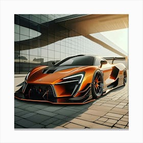 Orange Super Car With Full Body Kitt 1 Canvas Print