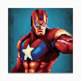 Captain America Pixel Art Canvas Print