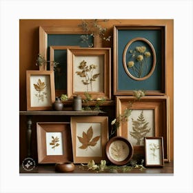 Framed Leaves Canvas Print