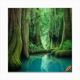 Craiyon 220042 An Ancient Grove Filled With Mysterious Plants Canvas Print