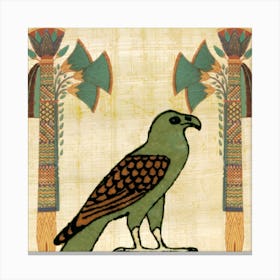 Egyptian Falcon Papyrus Bird Canvas Print