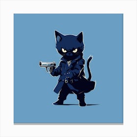 Cat With Gun 1 Canvas Print