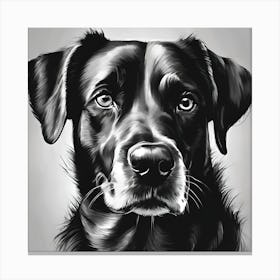 Dog black and with Canvas Print