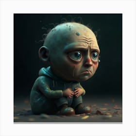 Sad Little Boy Canvas Print