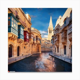 Cityscape Of Malta Canvas Print