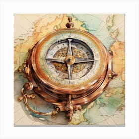 Vintage Maritime Compass 1 Canvas Print