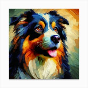 Australian Shepherd Painting Canvas Print