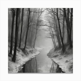 Stream In The Woods Canvas Print