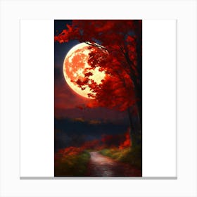 Full Moon In The Forest 3 Canvas Print