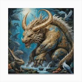 Dragons Of The Lands Art print paintings Canvas Print