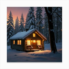 Cabin In The Woods 1 Canvas Print