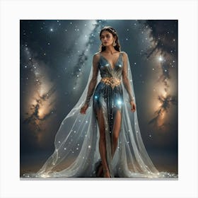 FUTURISTIC FEMALE FASHION BLUE Canvas Print