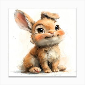 Whiskered Wonder The Charismatic Portrait Of A Smiling Baby Bunny Canvas Print