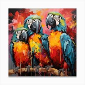 Three Parrots Canvas Print