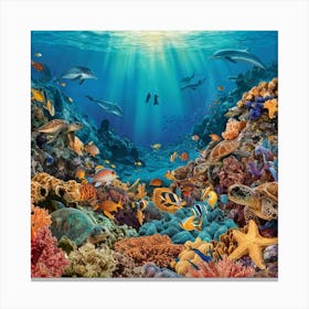 A Stunning Underwater Illustration Capturing The E K Uod5imsmgmhhfczaw0nq Rpktjgeptpuffeihsmijew Canvas Print