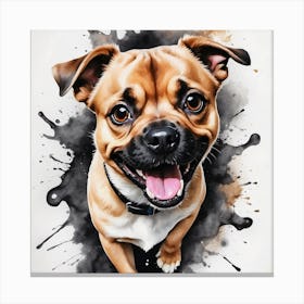 Watercolor Dog Painting Canvas Print