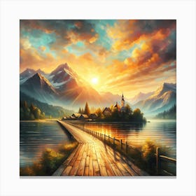 Sunset By The Lake 3 Canvas Print