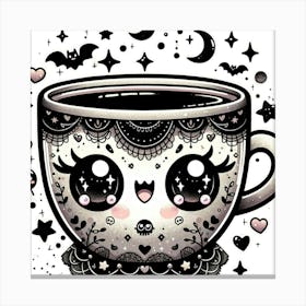 Sugar Skull Coffee Cup 1 Canvas Print