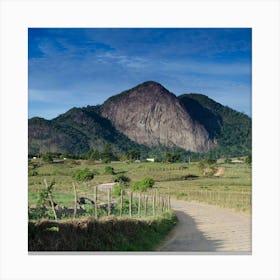 Mountain Hill Pathway Fence Wallpaper 1024x1024 Canvas Print