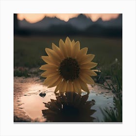 Sunflower At Sunset Canvas Print