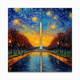 Starry Night Washington Monument Canvas Print