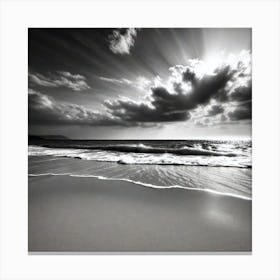 Black And White Beach Canvas Print