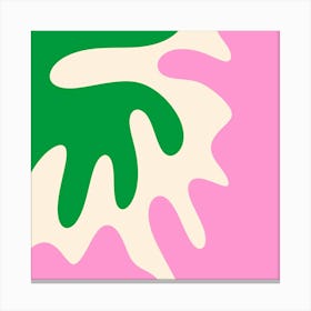 Abstract modern shapes pink and green Canvas Print