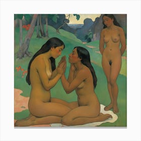 Whispered Words 1892 Paul Gauguin Art Print 0 Canvas Print