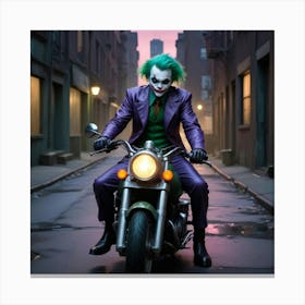 Joker On A Motorcycle 17 Canvas Print