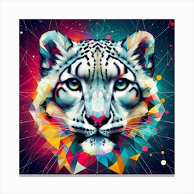 Geometric Art Snow Leopard 3 Canvas Print