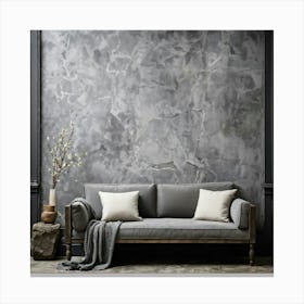 Grey Marble Wall Canvas Print