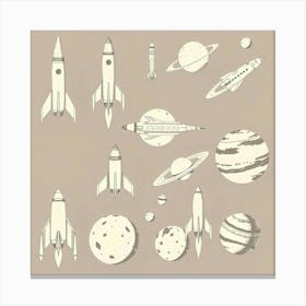 Retro Futuristic Elements,Retro Futuristic Background,Retro Futuristic Templates (29) Canvas Print