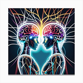 Two Brains In Love 1 Canvas Print