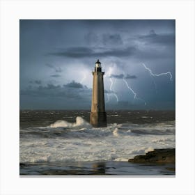 Lighthouse At Dusk Canvas Print