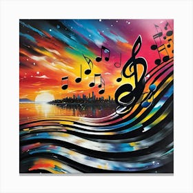 Music Notes 8 Canvas Print
