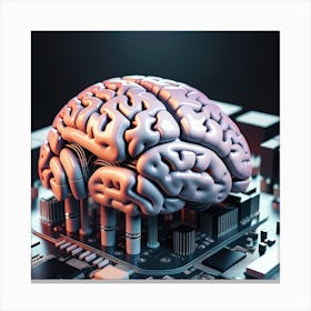 Brain On A Computer Chip 1 Canvas Print