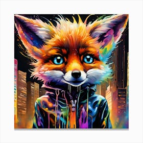 Fox In The City Canvas Print